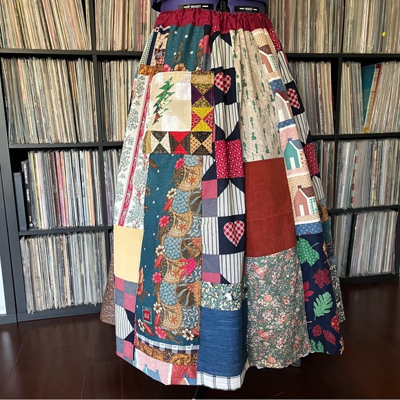 Vintage Dresses & Skirts - Patchwork Spinner Festival Grateful Phish YEMSG stealie bolt pocket shakedown ⚡️